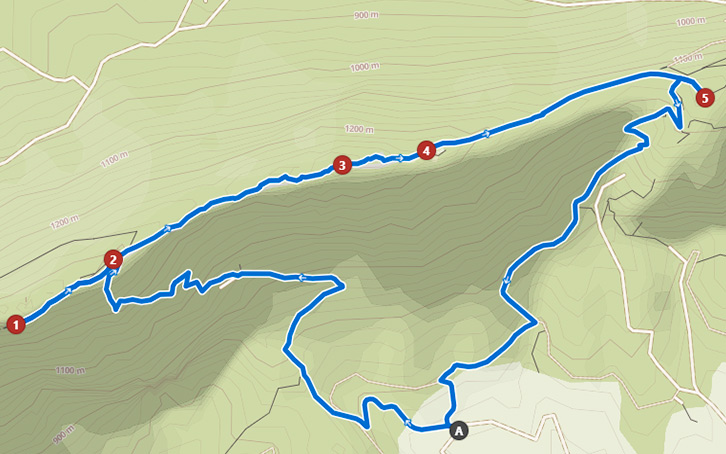 mapa de la ruta de montaña en la Rioja Alavesa